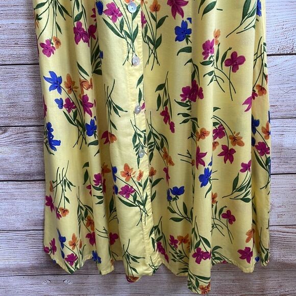 VINTAGE BFA CLASSICS MAXI DRESS IN YELLOW FLORAL PRINT - Picture 5 of 8
